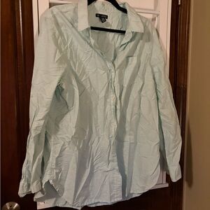 GAP Mint Striped Boyfriend Fit Shirt